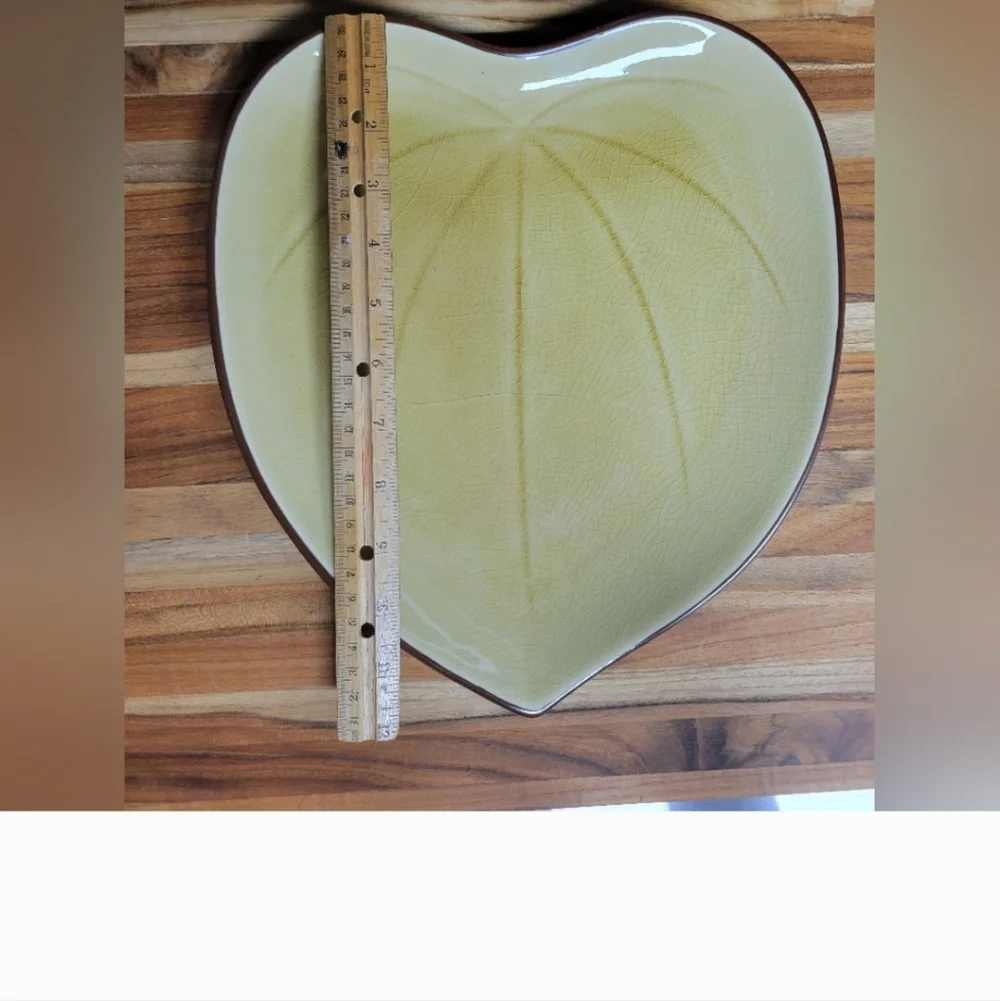 Pier 1‎ Fall Leaf Tray dish display heavy beautiful **tray only* green brown